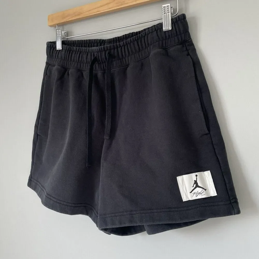 Jordan Loose Fit 100% Cotton Shorts Black Comfortable Lounge Women's Size Small